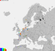 Storm report map of Europe