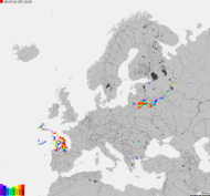 Storm report map of Europe