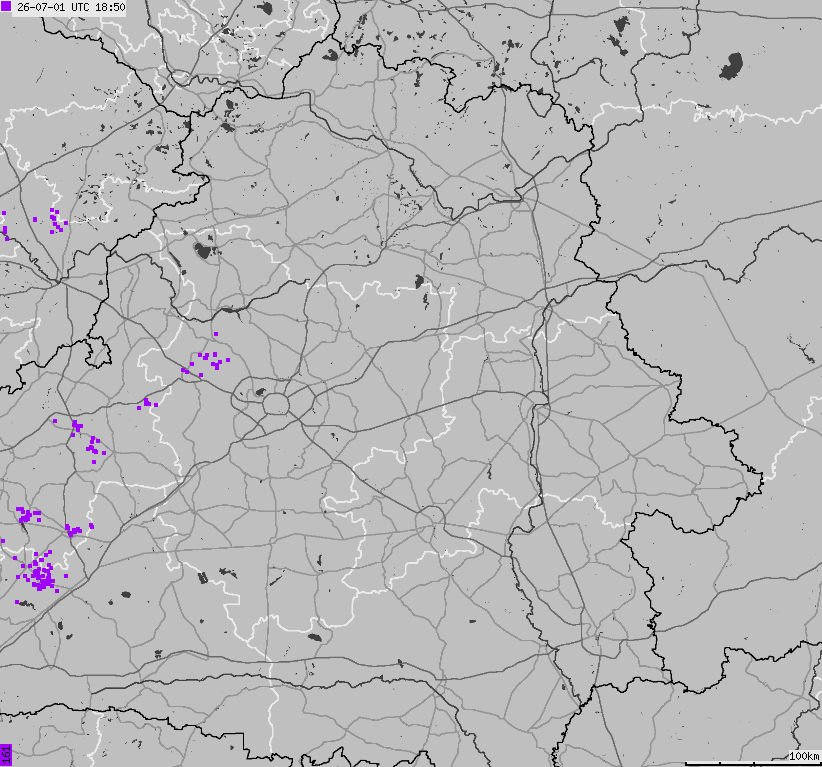 Map of lightnings Belarus