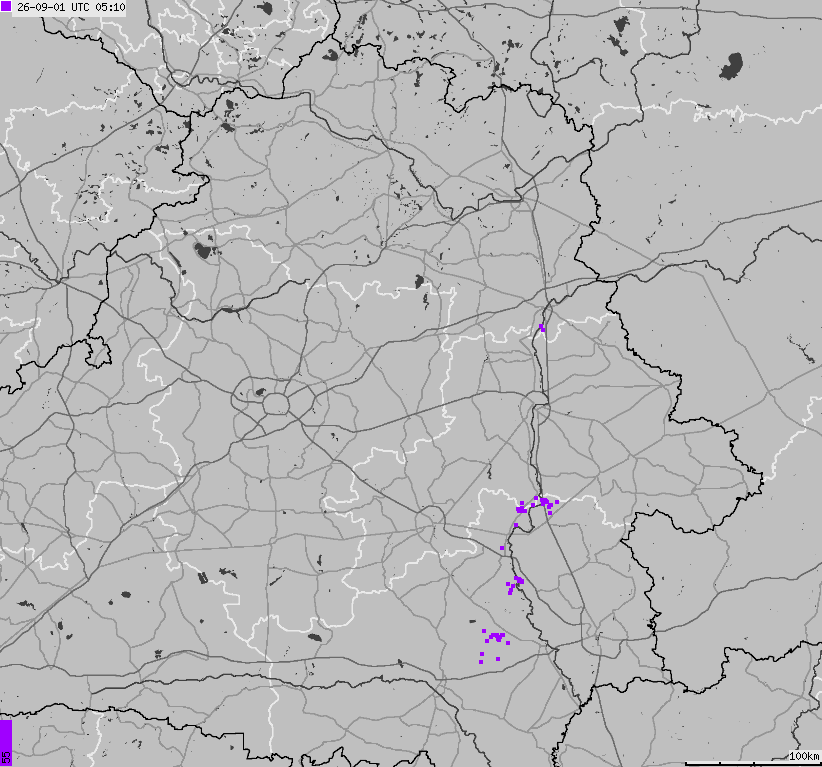 Map of lightnings Belarus