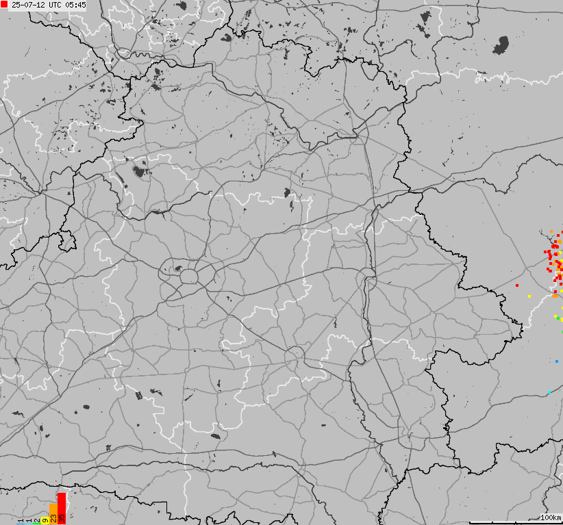Mapa wyładowań atmosferycznych Białorusi