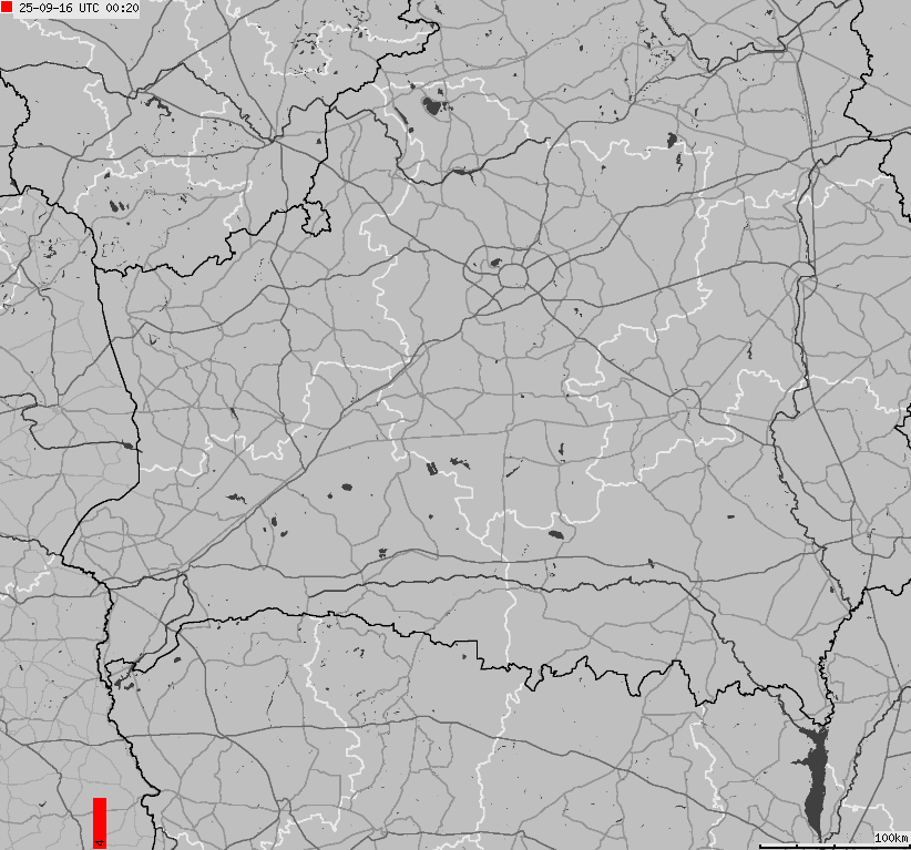 Map of lightnings Belarus
