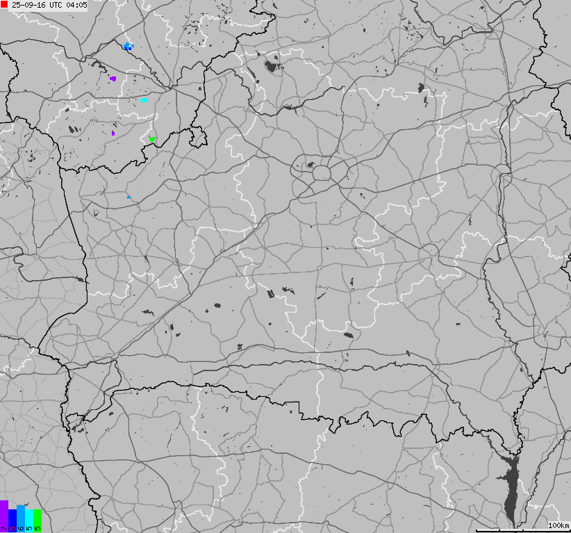 Mapa wyładowań atmosferycznych Białorusi