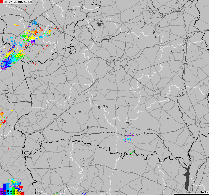 Mapa wyładowań atmosferycznych Białorusi