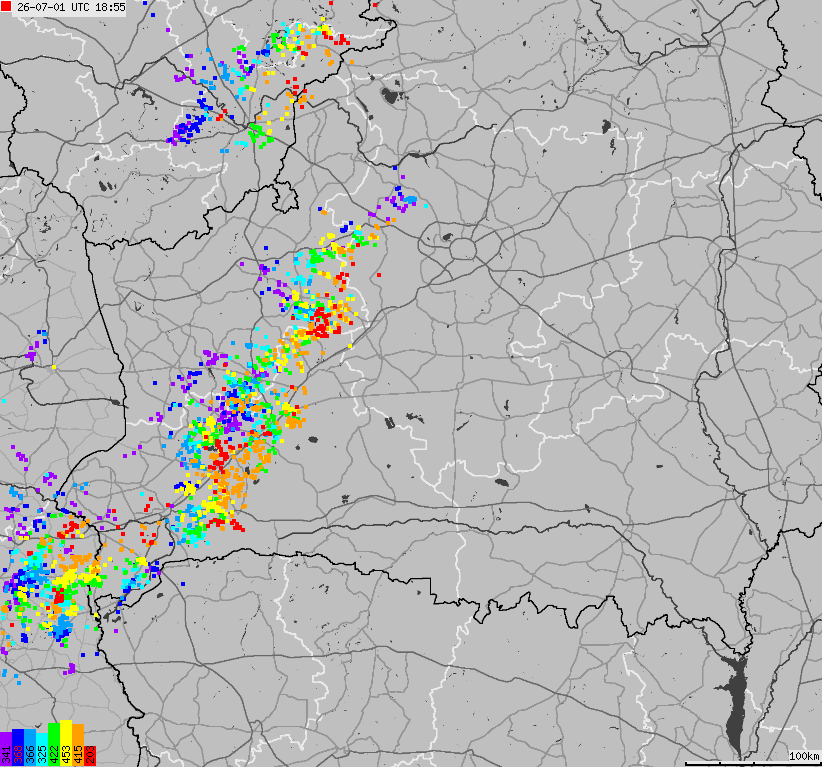 Map of lightnings Belarus