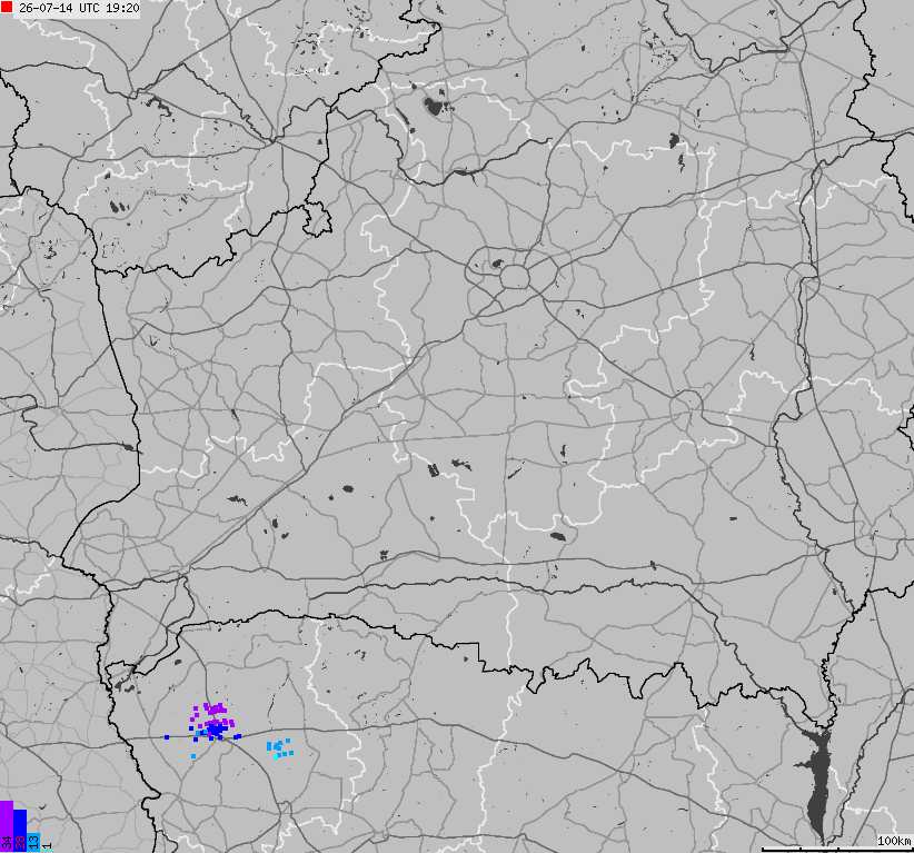 Map of lightnings Belarus