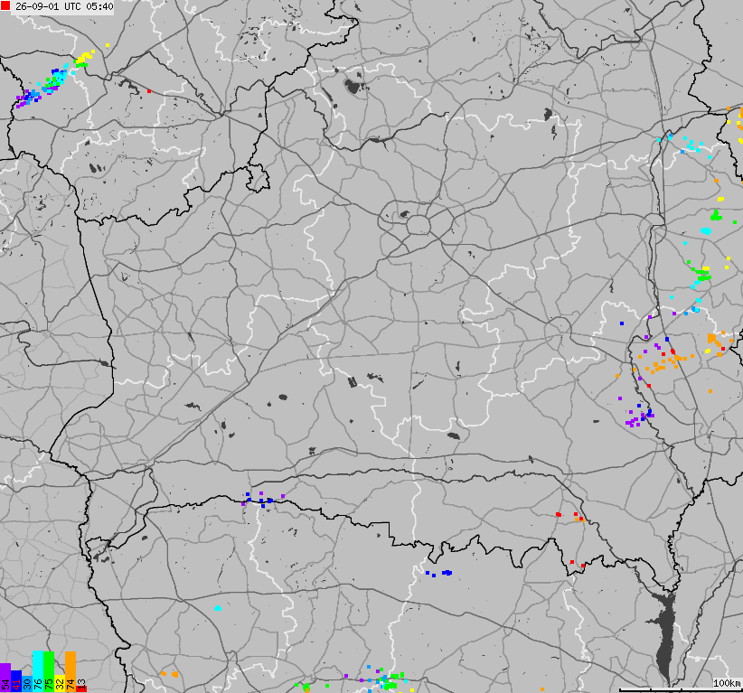 Map of lightnings Belarus