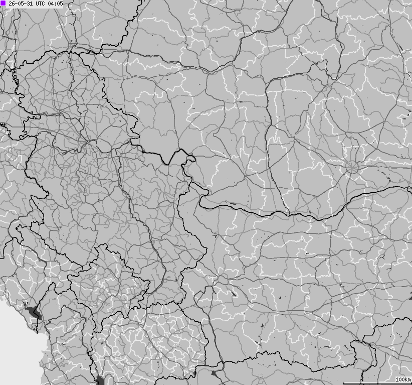 Mapa wyładowań atmosferycznych Bułgarii, Mołdawii, Rumunii