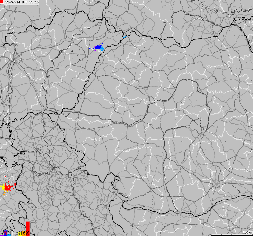 Map of lightnings Bulgaria, Moldavia, Romania
