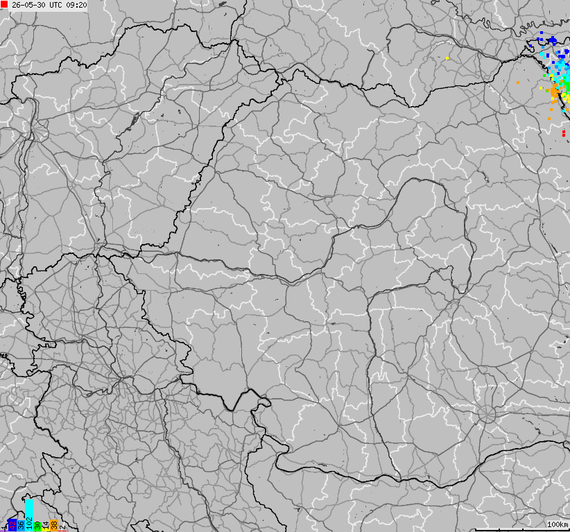 Map of lightnings Bulgaria, Moldavia, Romania