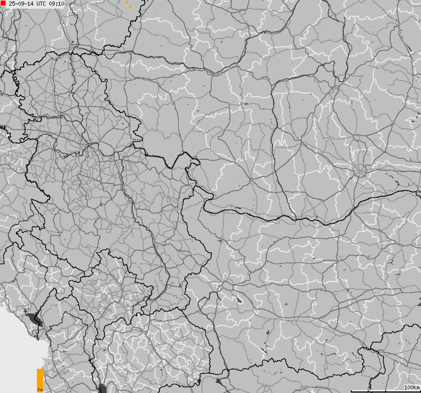 Map of lightnings Bulgaria, Moldavia, Romania