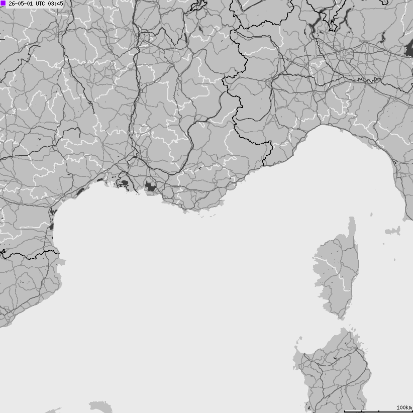 Map of lightnings France