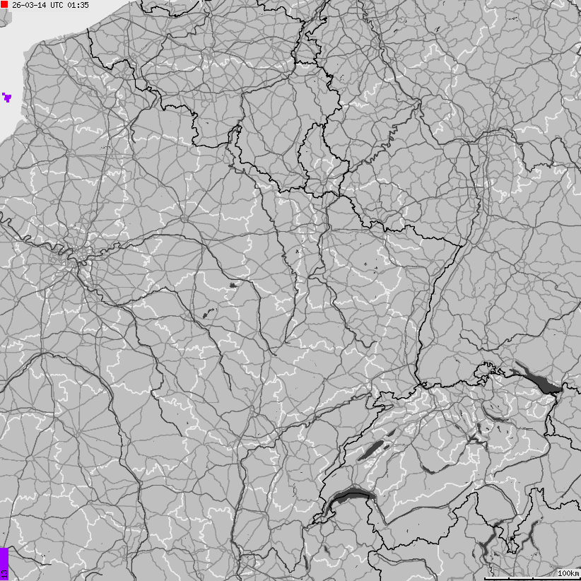 Map of lightnings France