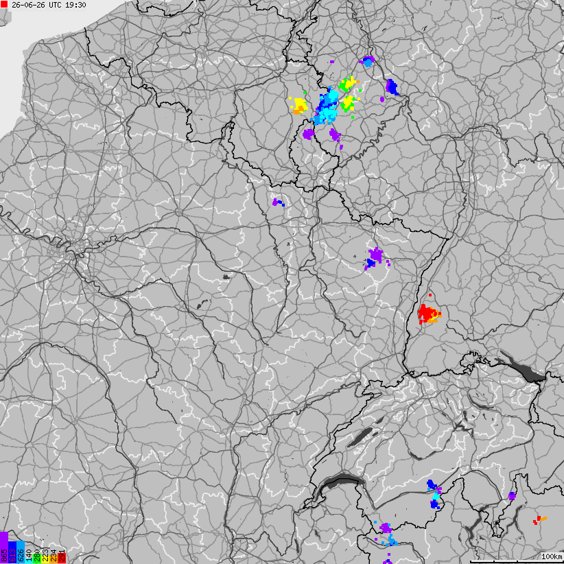 Map of lightnings France