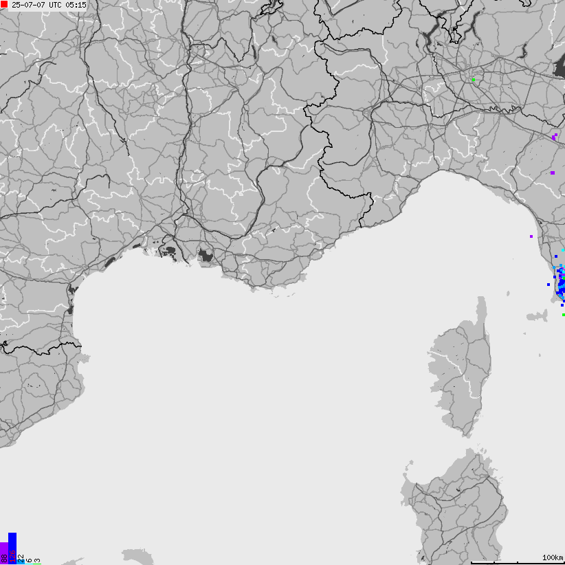 Map of lightnings France