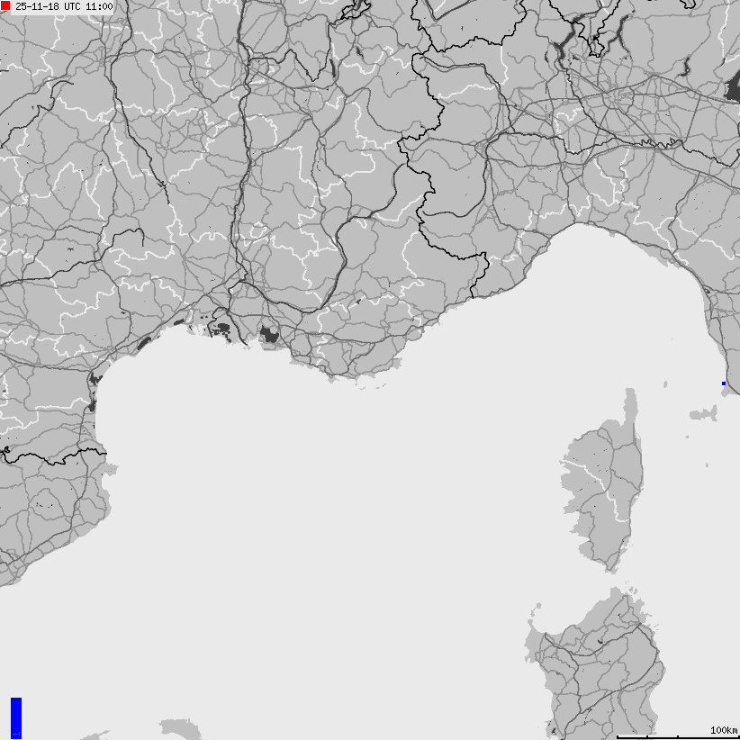 Map of lightnings France