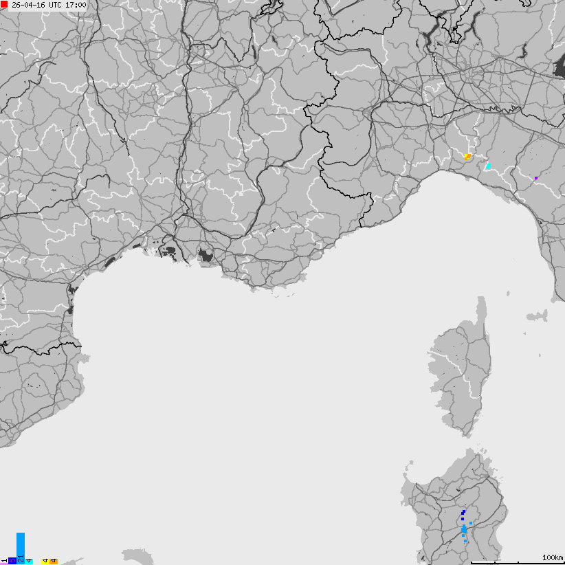 Map of lightnings France
