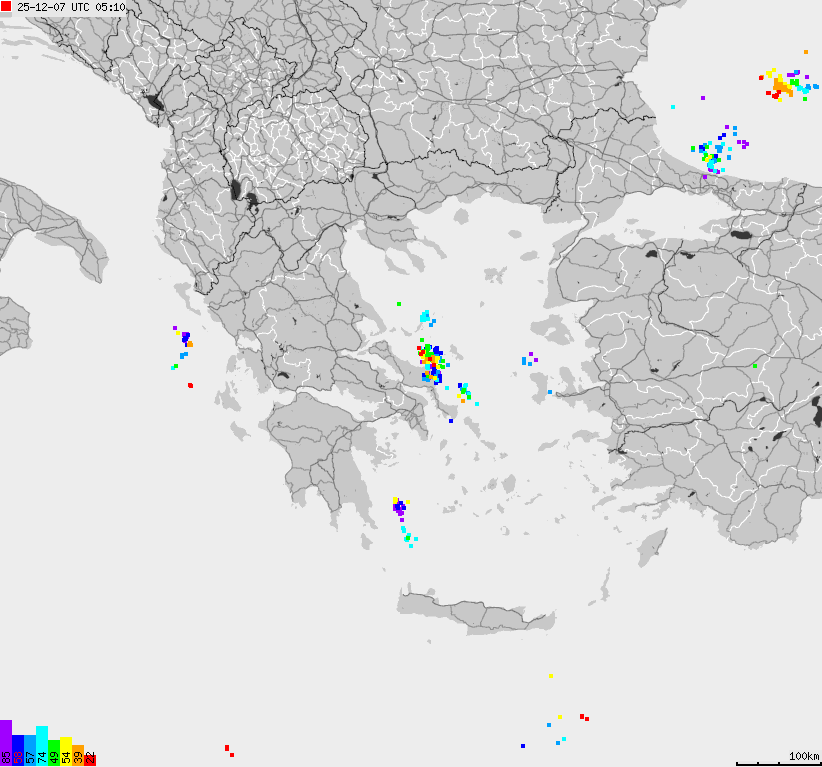 Map of lightnings France