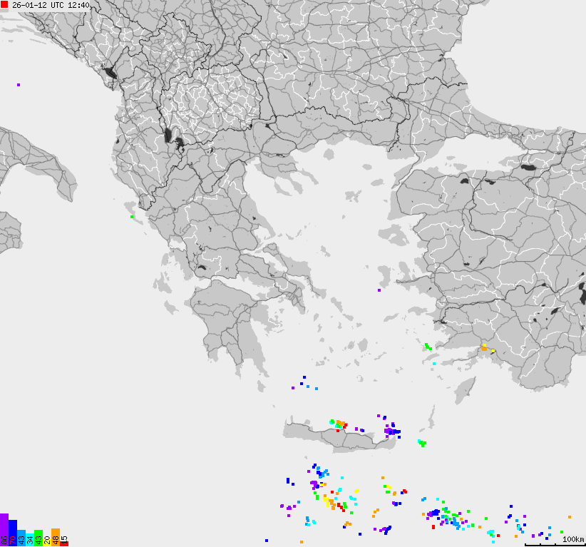 Map of lightnings France