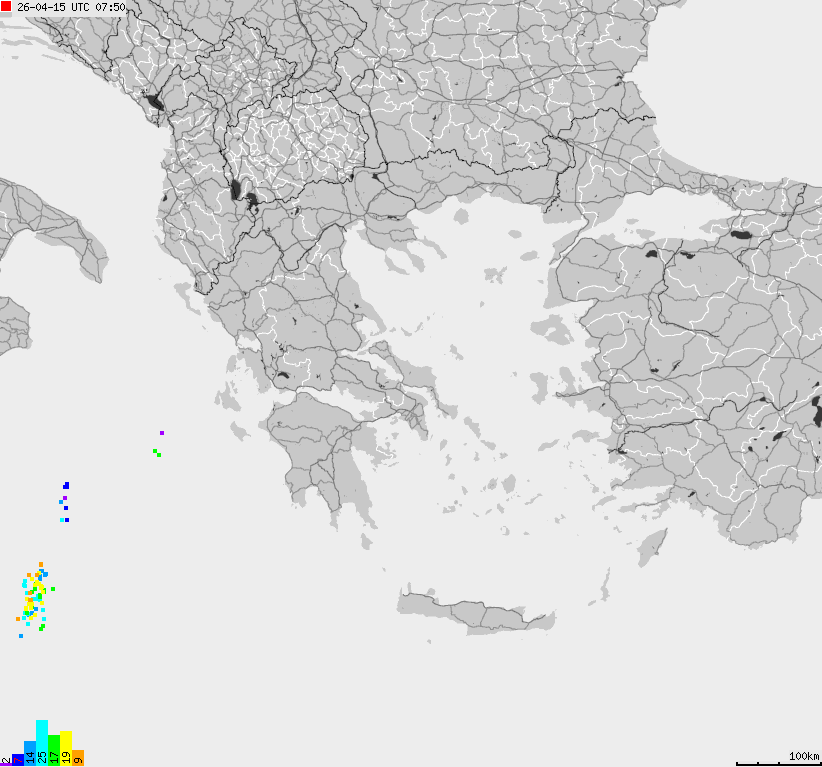 Map of lightnings France