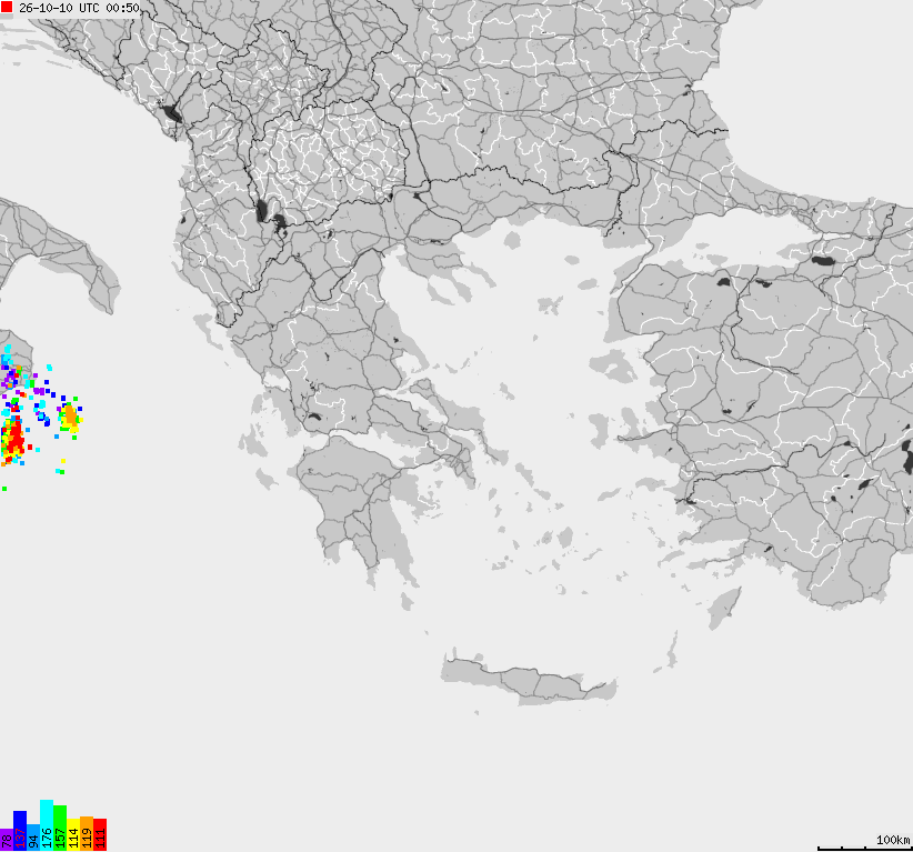 Map of lightnings France