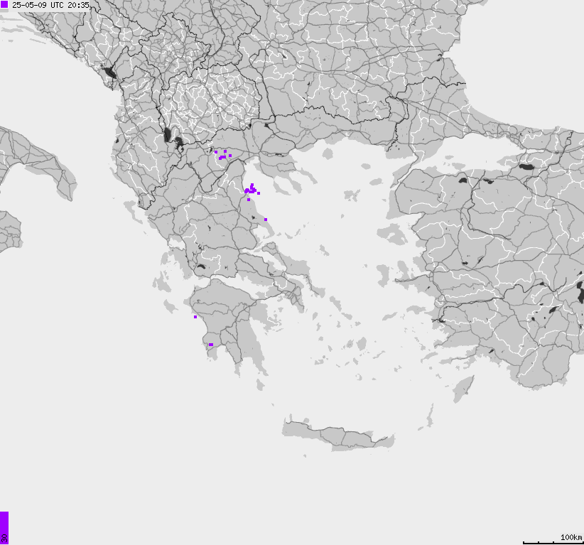 Map of lightnings France