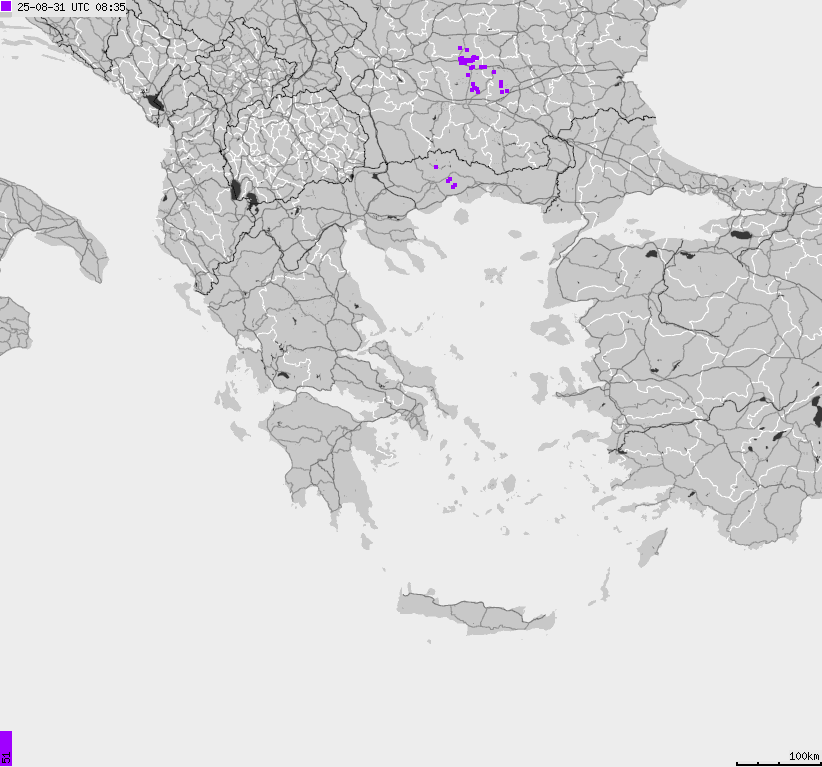 Map of lightnings France