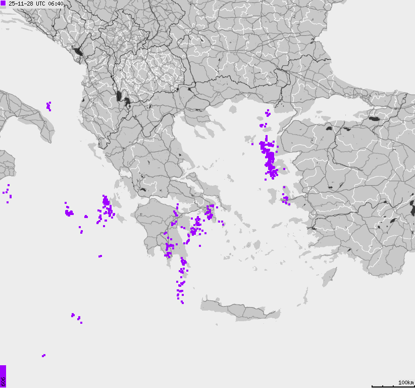 Map of lightnings France