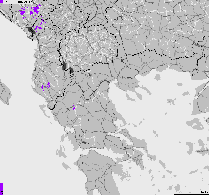 Map of lightnings France
