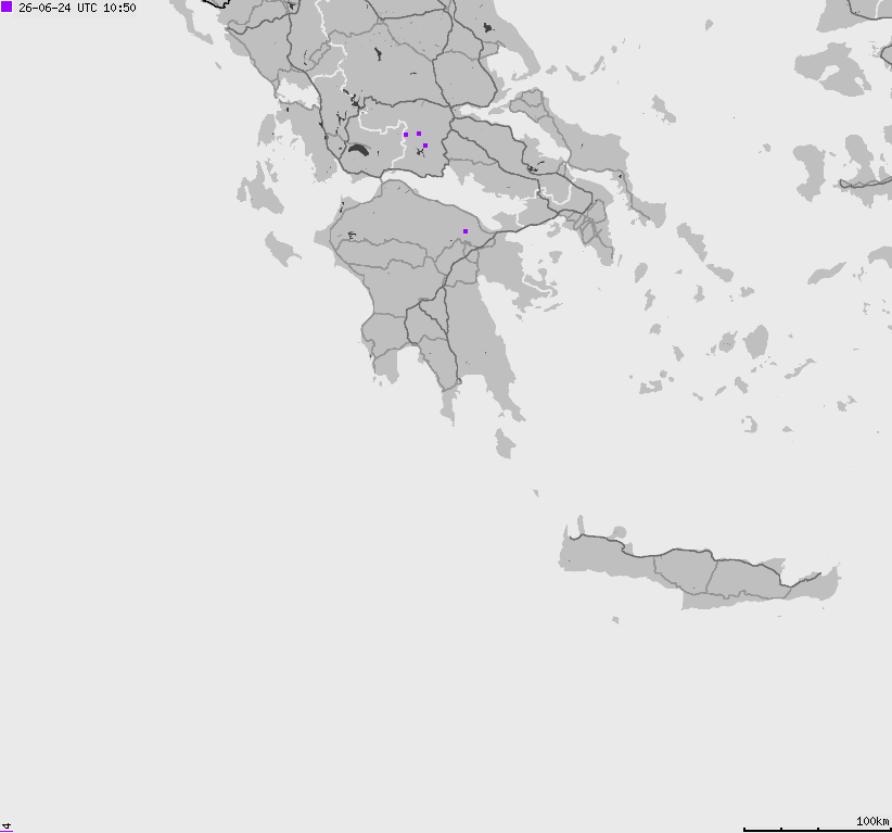 Map of lightnings France