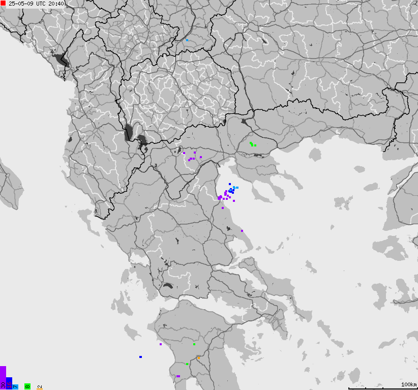 Map of lightnings France