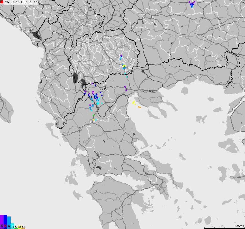 Map of lightnings France