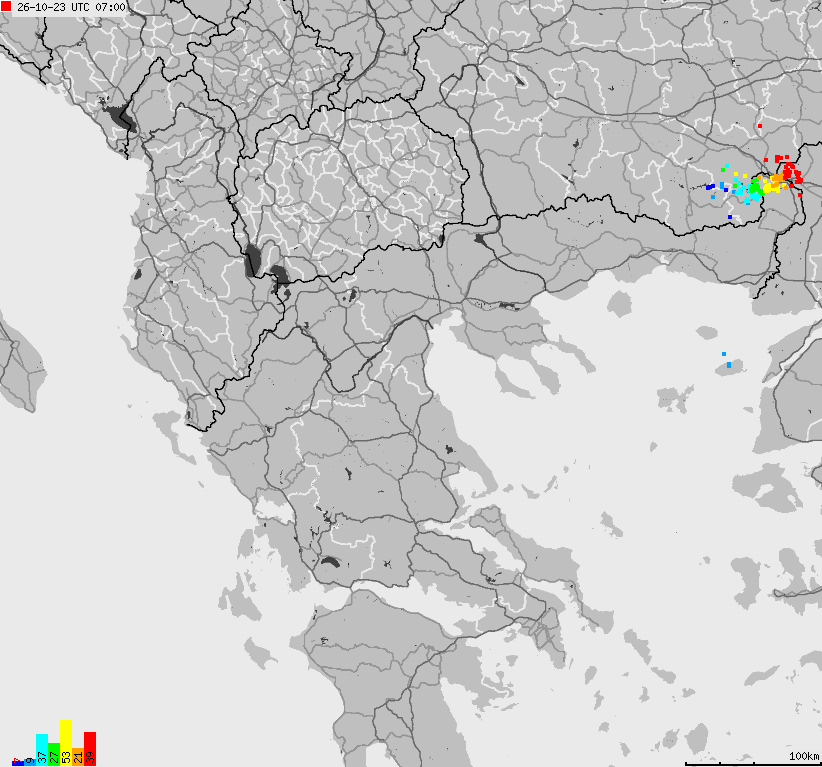 Map of lightnings France