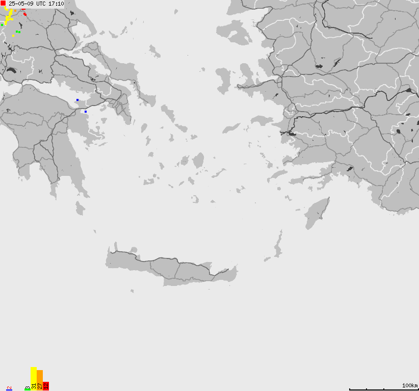 Map of lightnings France