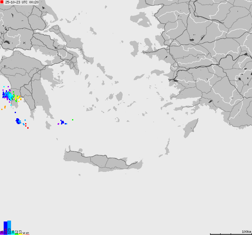Map of lightnings France