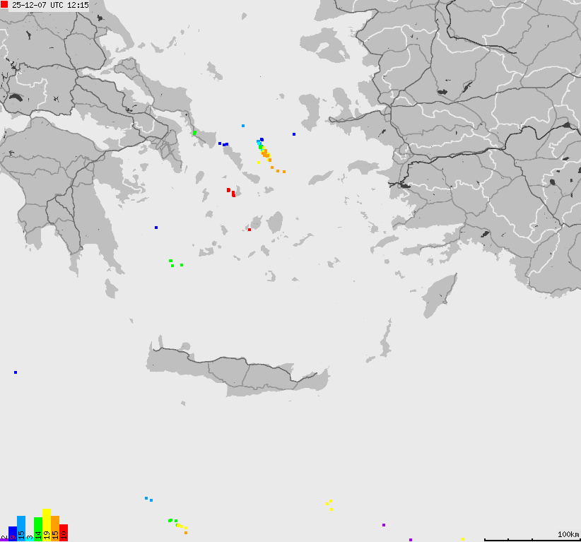 Map of lightnings France