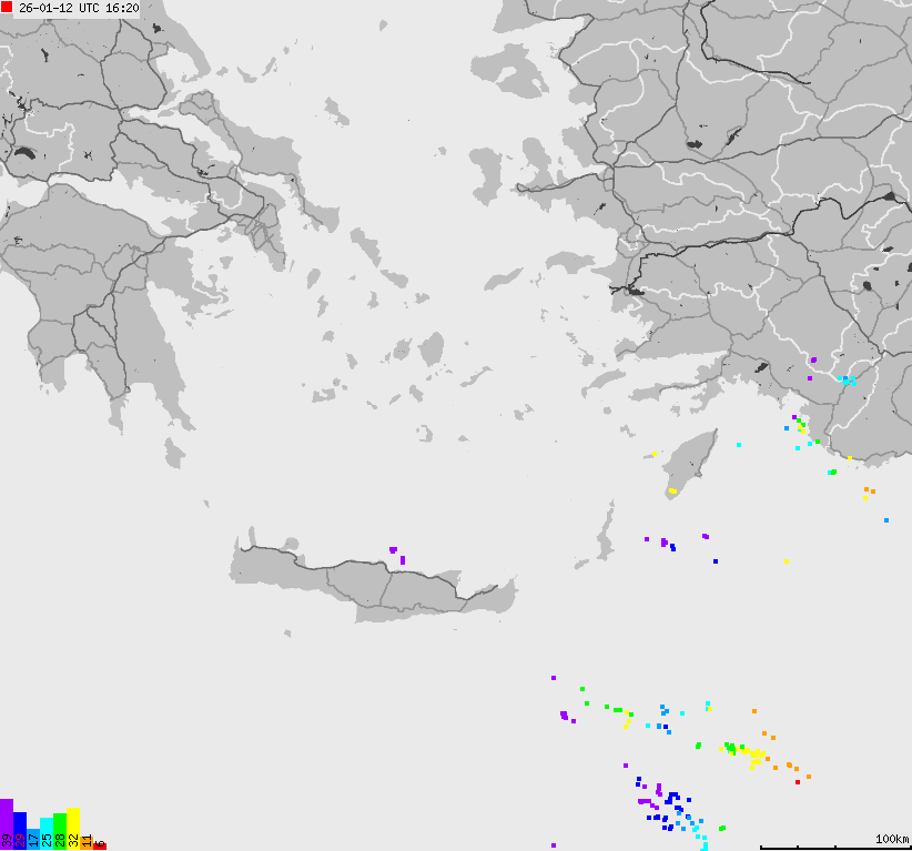 Map of lightnings France