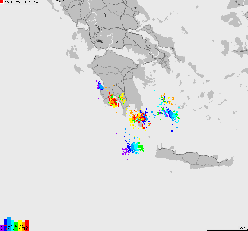 Map of lightnings France
