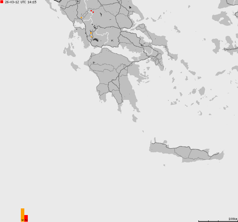 Map of lightnings France