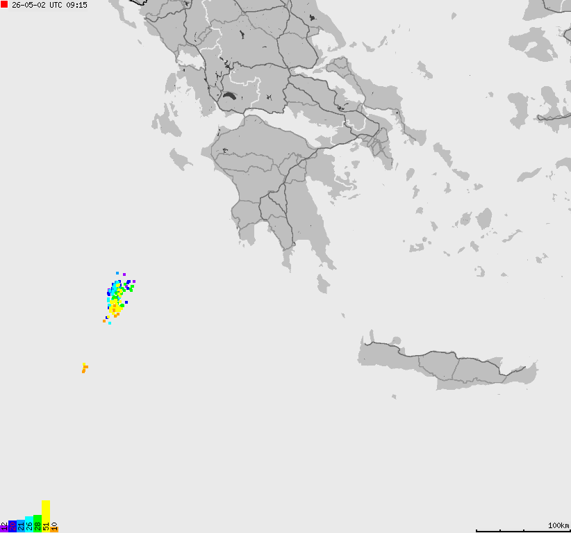 Map of lightnings France