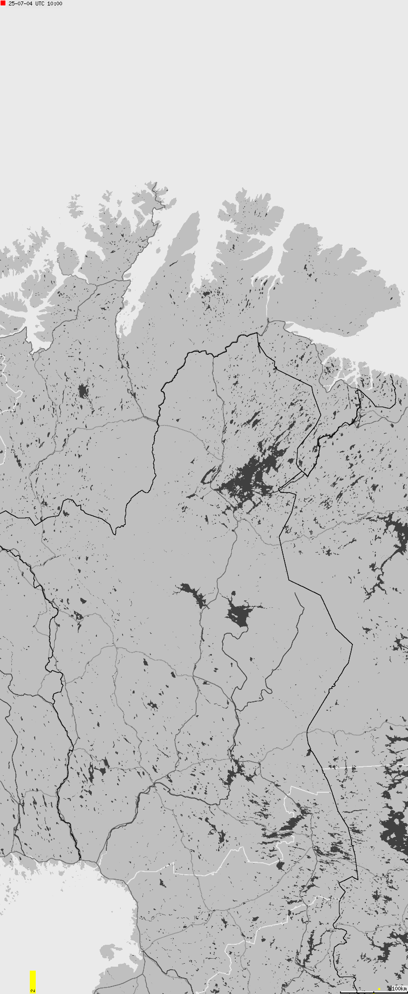 Map of lightnings across Norway