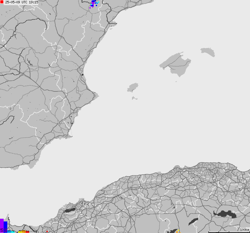Map of lightnings Spain, Portugal