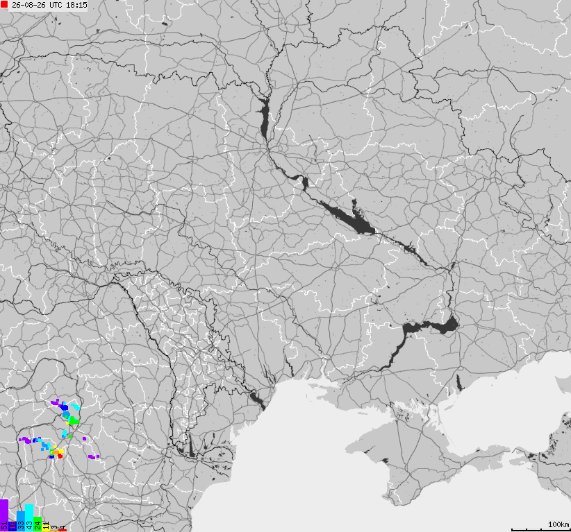 Map of lightnings Ukraine