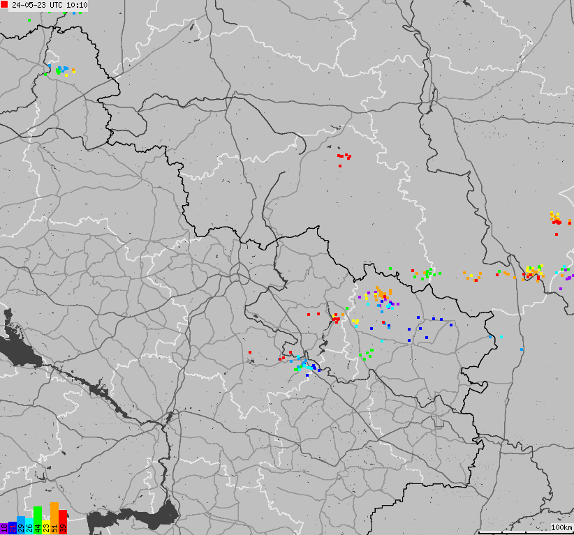 Mapa wyładowań atmosferycznych Ukrainy