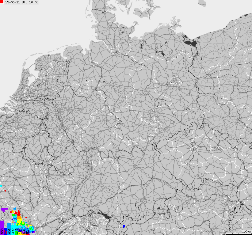Map of lightnings across German