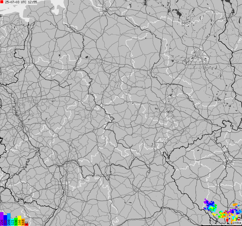 Map of lightnings across German
