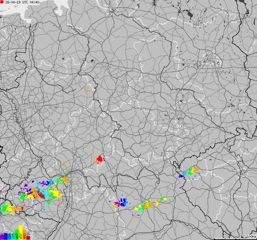 Map of lightnings across German