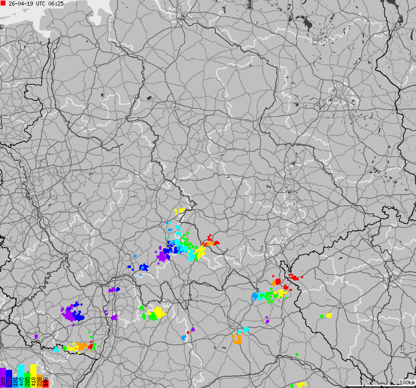 Map of lightnings across German