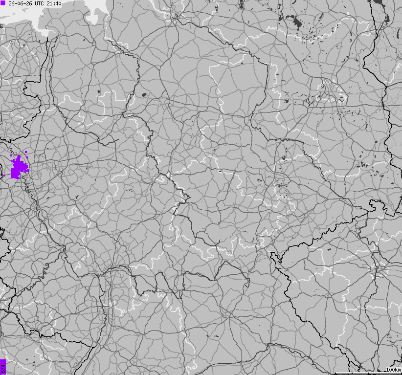 Map of lightnings across German