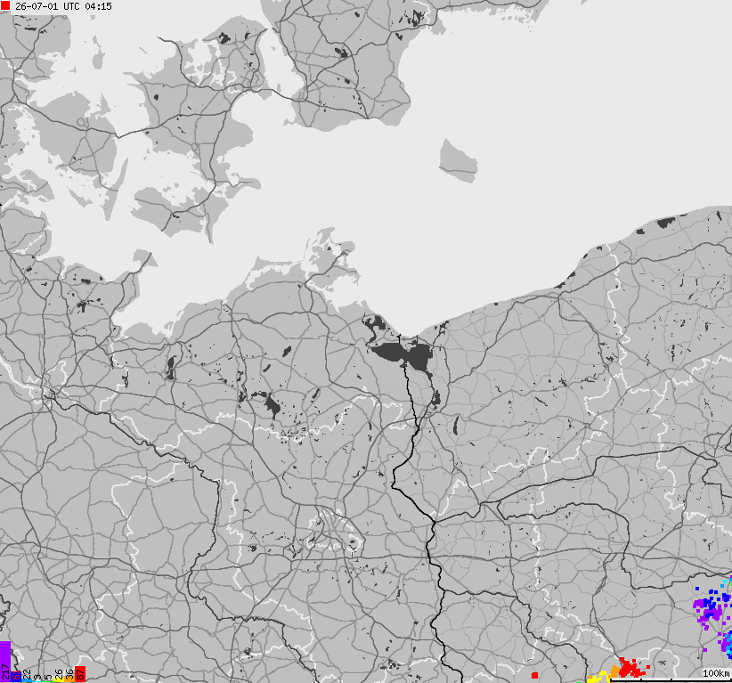 Map of lightnings across German